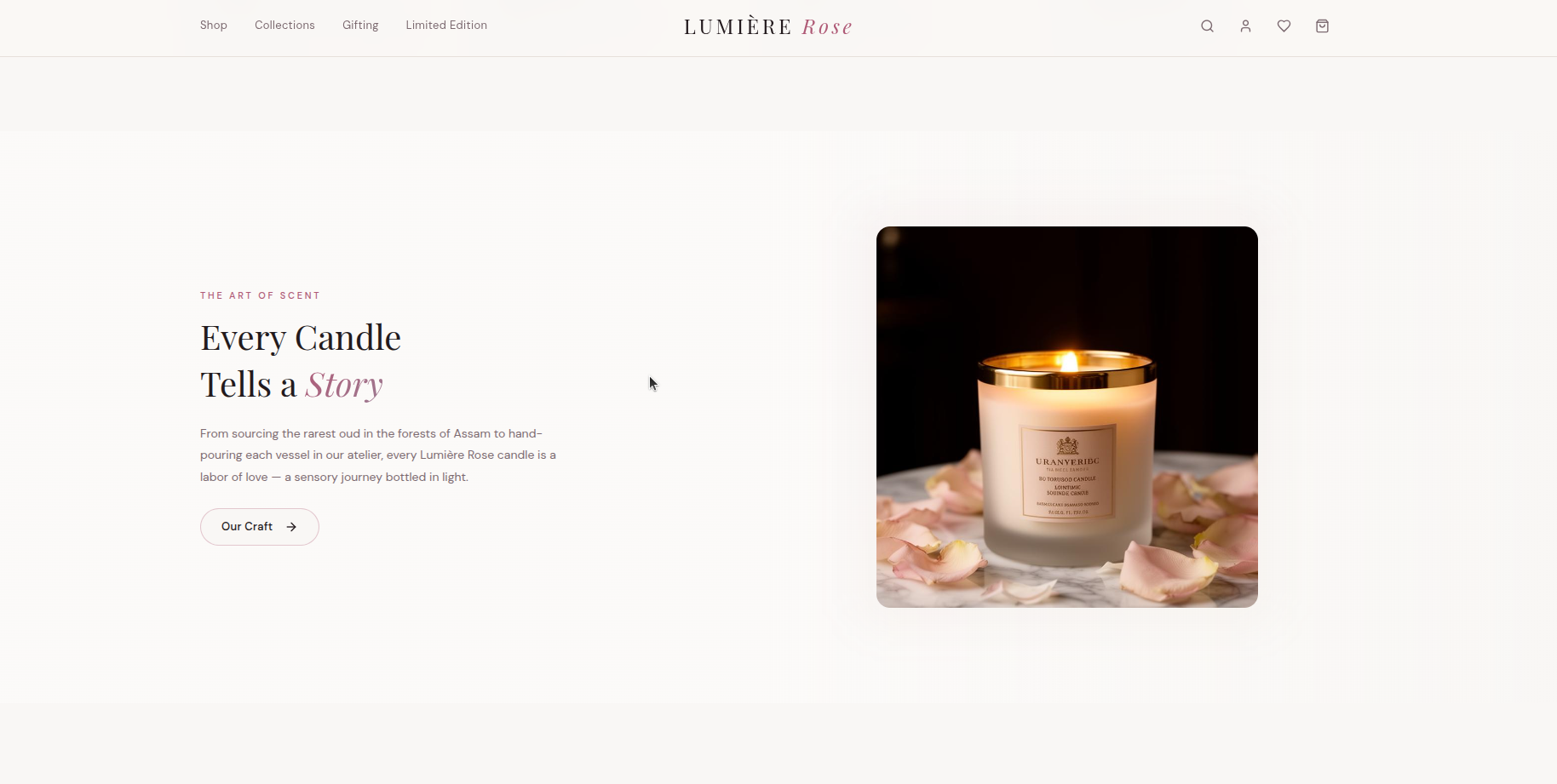 Lumiere luxury candle storefront 3