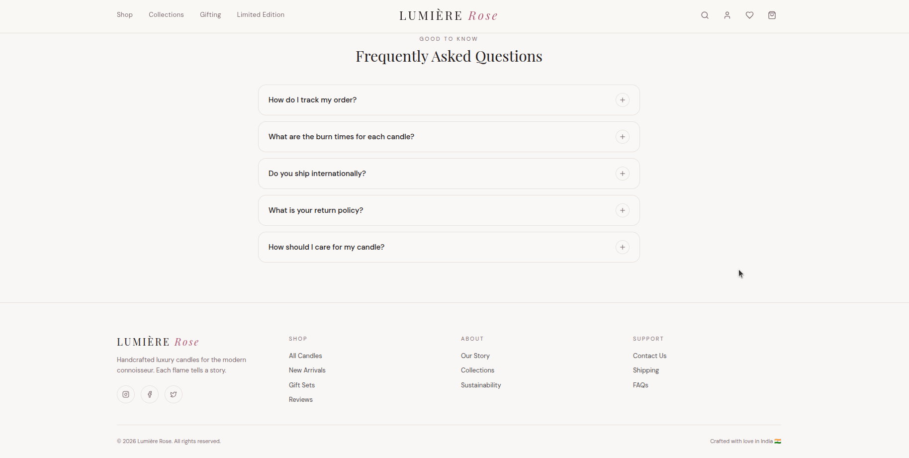 Lumiere luxury candle storefront 4