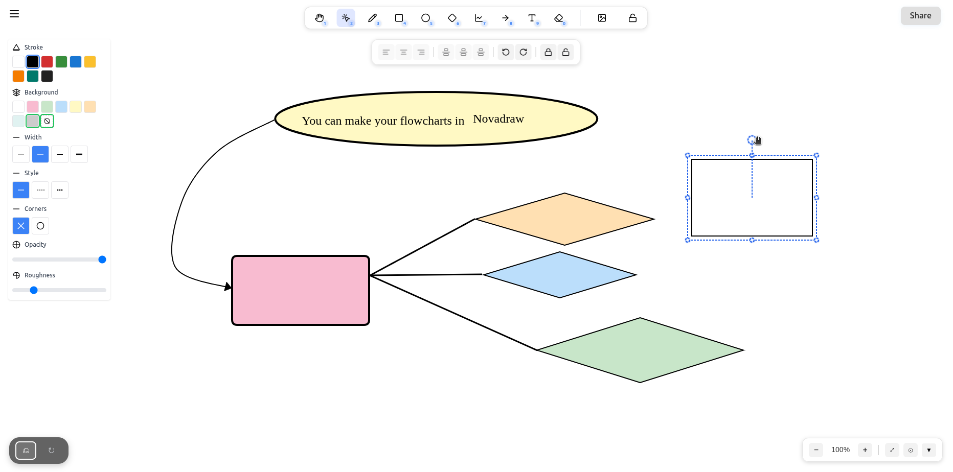 NovaDraw collaborative whiteboard canvas 2