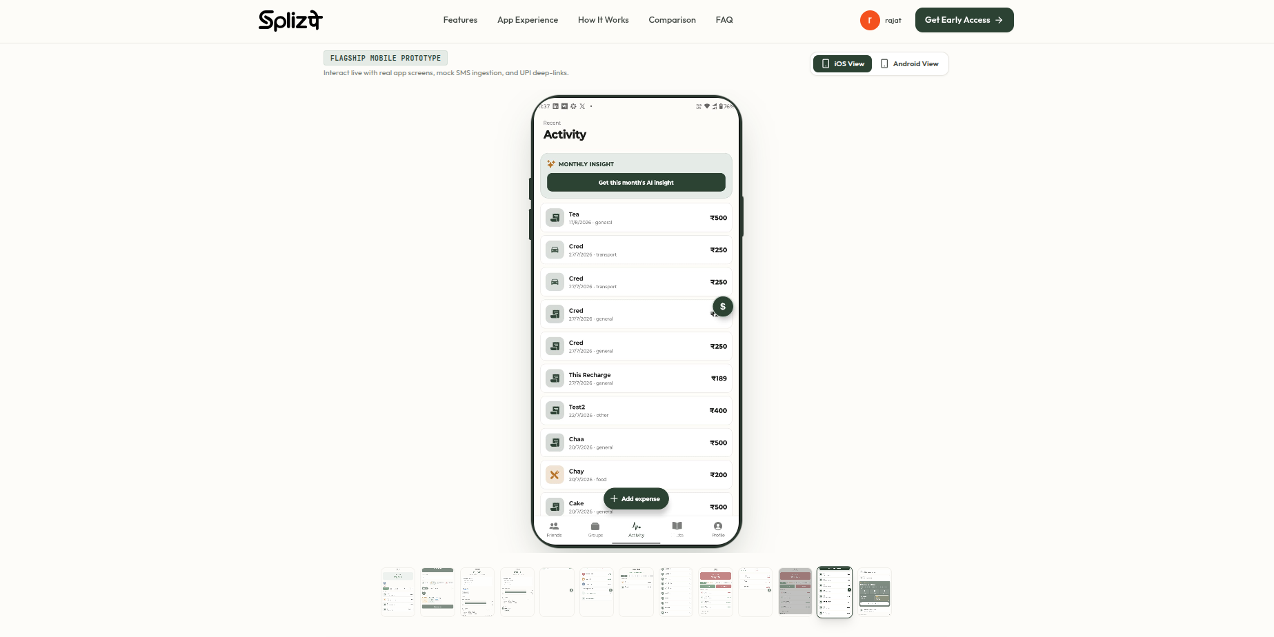 Splizpe mobile app 2